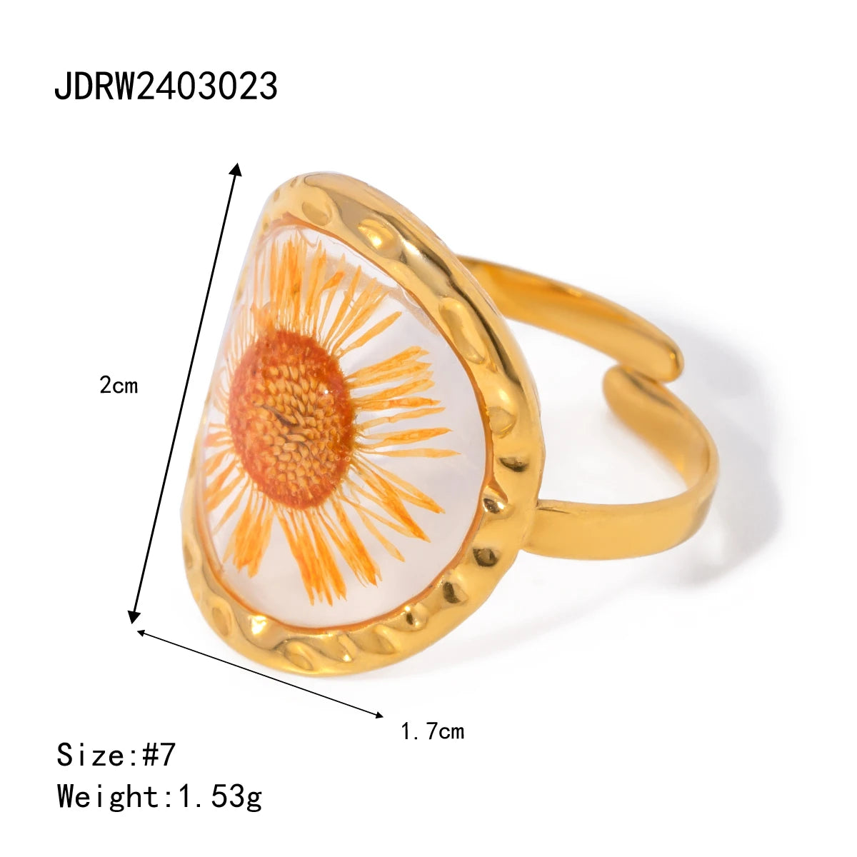 Minimalist Polygonal Dry Flower Rings