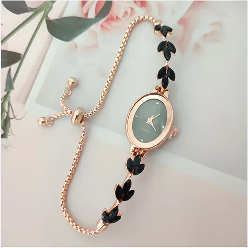 Elegant Watch Rhinestone Inlaid for Clover Lady Watches