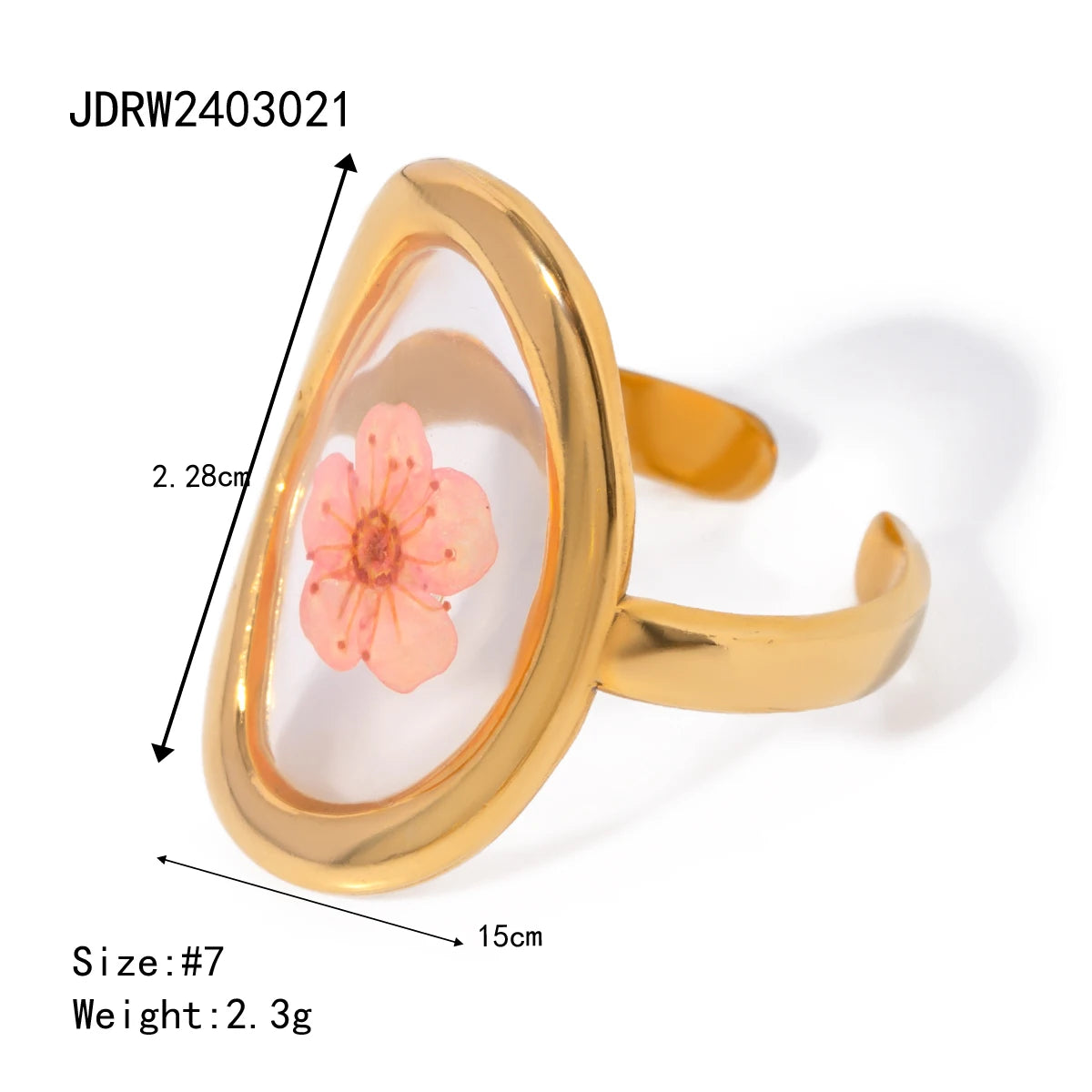 Minimalist Polygonal Dry Flower Rings