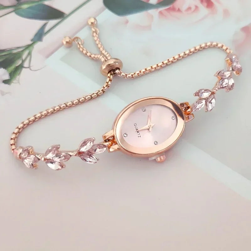 Elegant Watch Rhinestone Inlaid for Clover Lady Watches