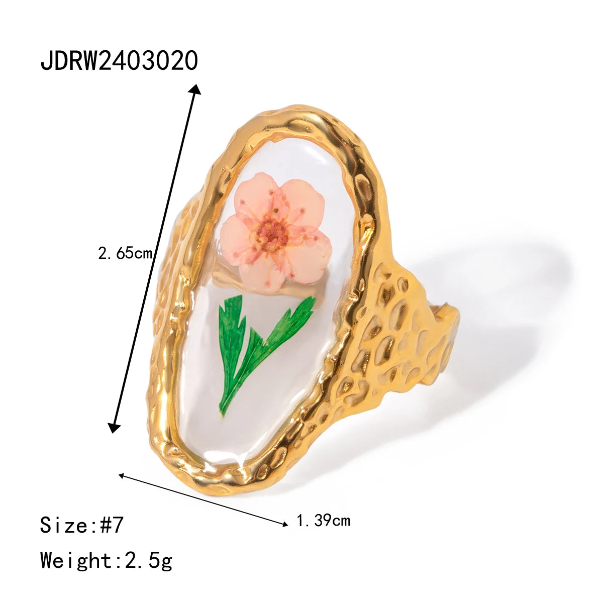 Minimalist Polygonal Dry Flower Rings